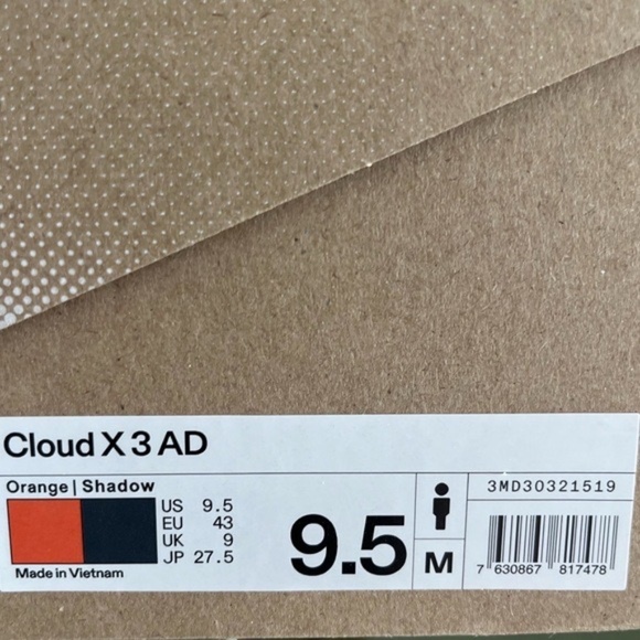 Man\'s Sneakers & Athletic Shoes On Cloud X 3 AD Size 9.5 main image 7